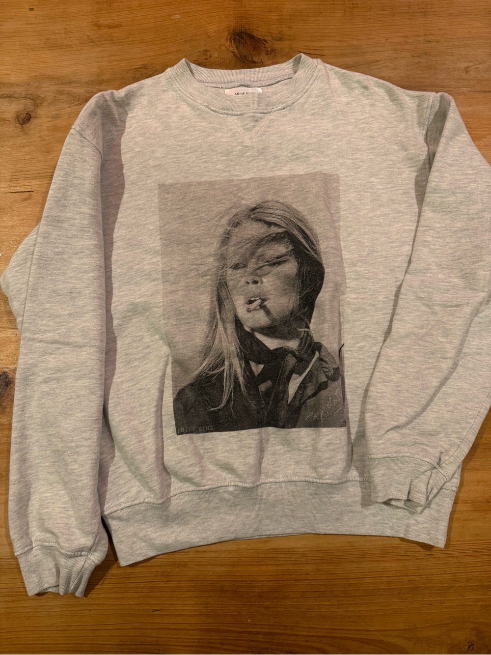 Anine Bing Ramona Brigitte Bardot Terry O’Neill Sweatshirt Gray Size S